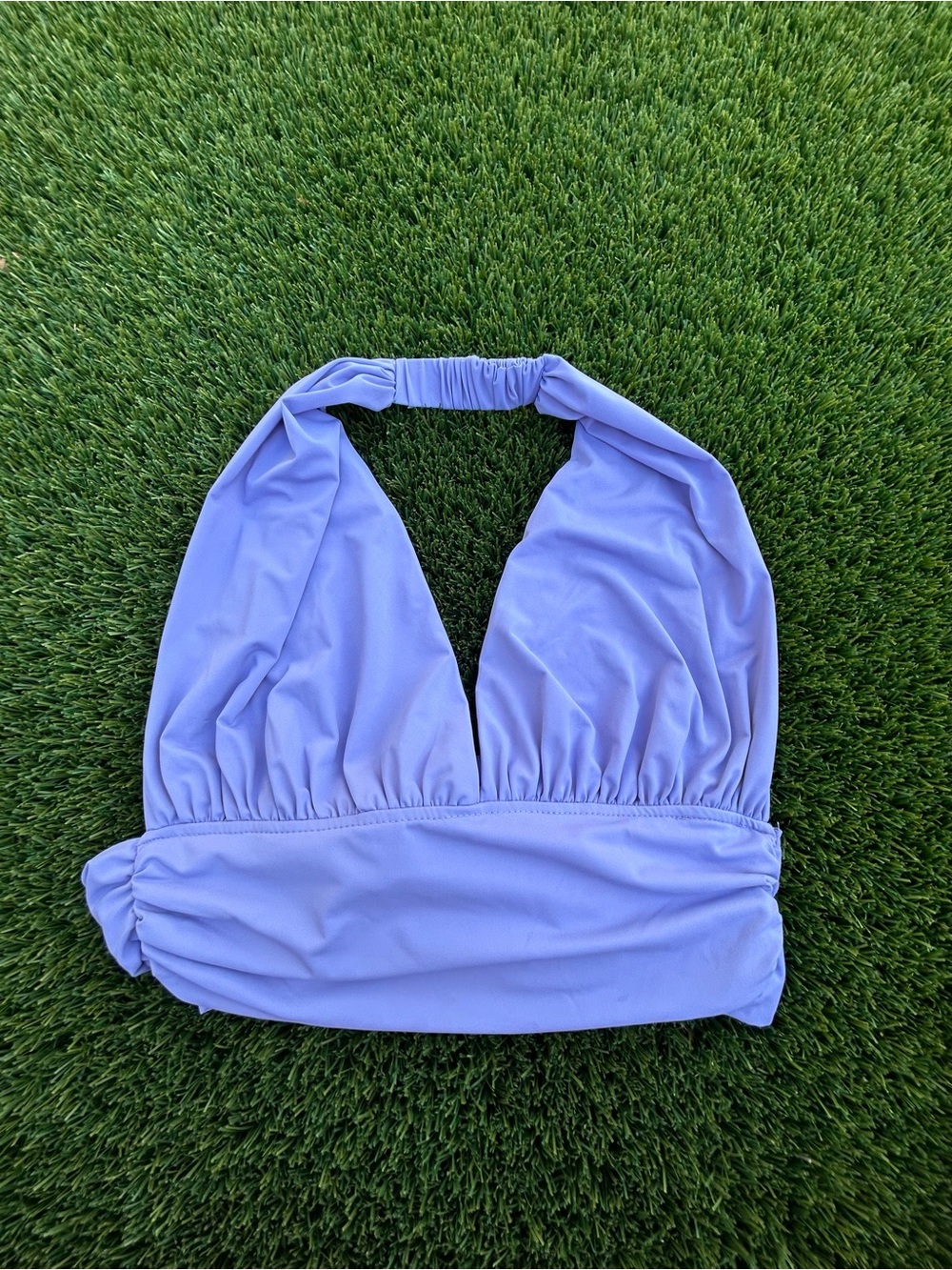 Women’s purple halter crop top